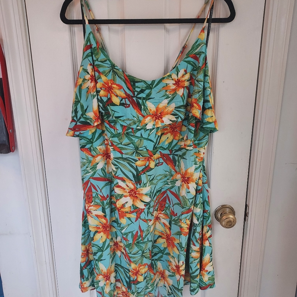 Forever 21 Plus Size Tropical Floral Print Dress Size 2XL